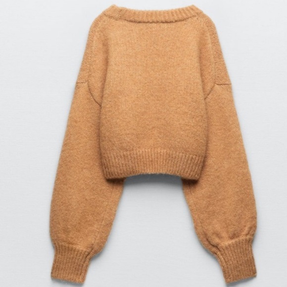 ZARA CROPPED KNIT SWEATER - Picture 2 of 7